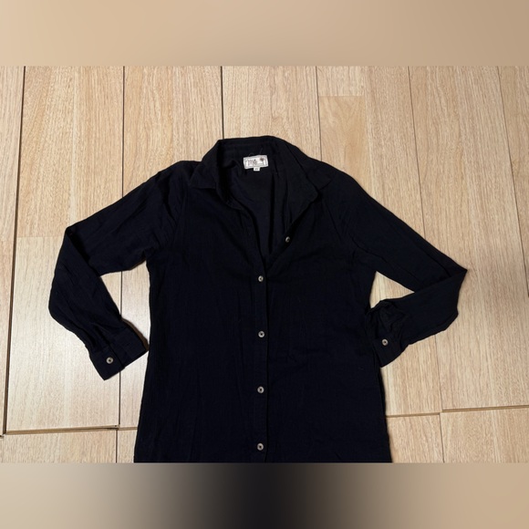 Millie Resort Black Linen Maxi Dress Coverup - Picture 2 of 7